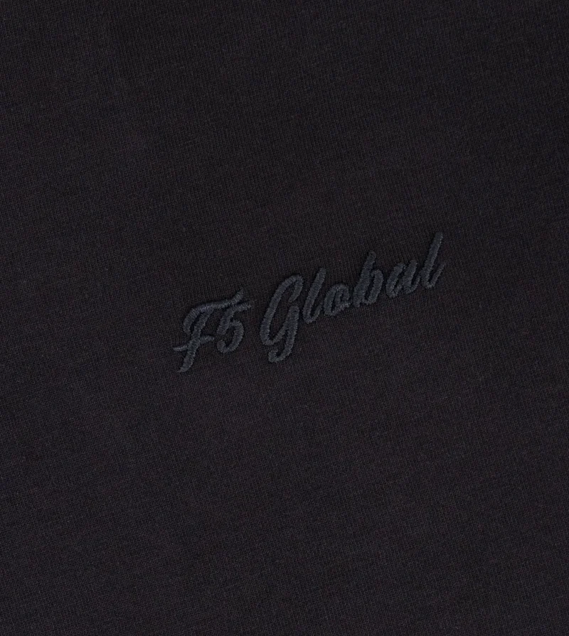 إف5 Women's Boxy Fit Cropped T-Shirt - Black